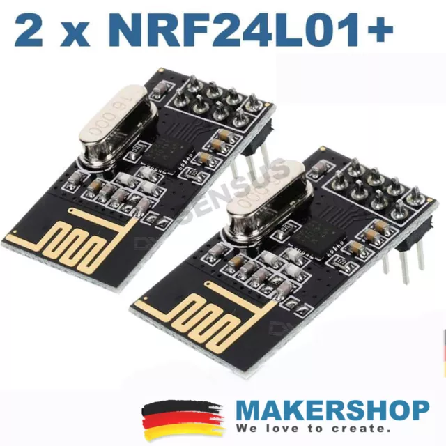 2x NRF24L01+ PLUS - 2.4GHz Funkmodul Raspberry Pi Arduino Modul Antenne