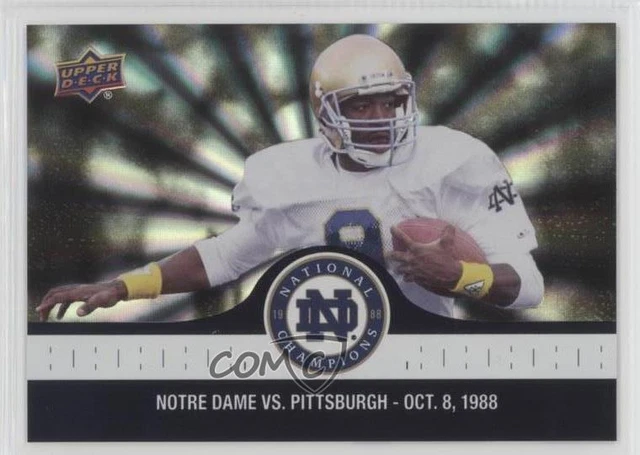2017 Notre Dame 1988 Championship Blue Pattern Rainbow Tony Rice Ties it up 7-7