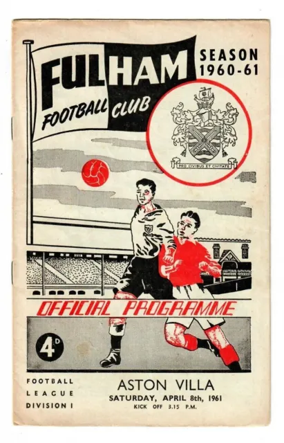 1960/61 Fulham v Aston Villa Football Programme