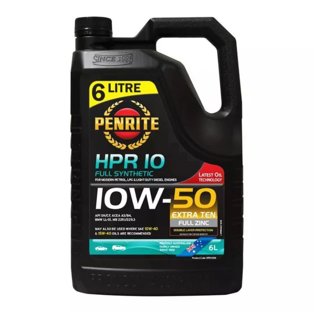 Penrite HPR 10 SAE 10W-50 Engine Oil 6L