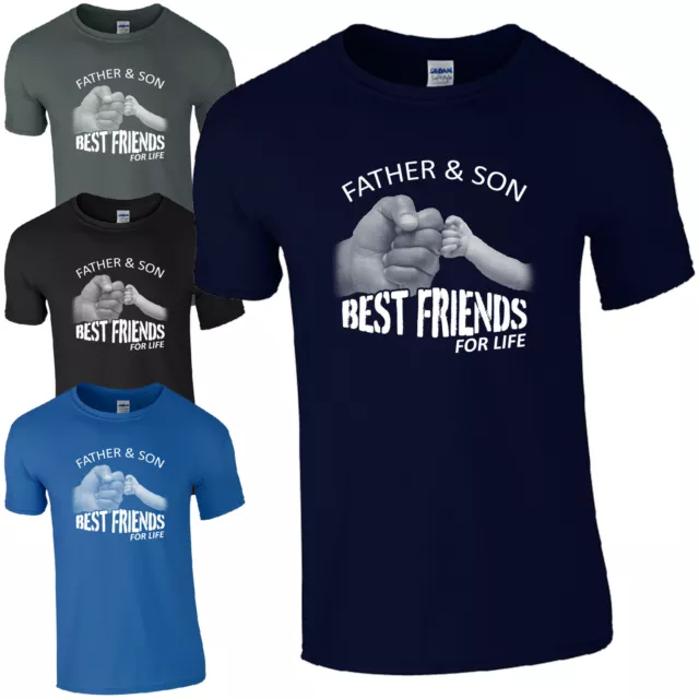T-shirt Father & Son Best Friends For Life - Top da uomo pugno pugno pugno festa papà