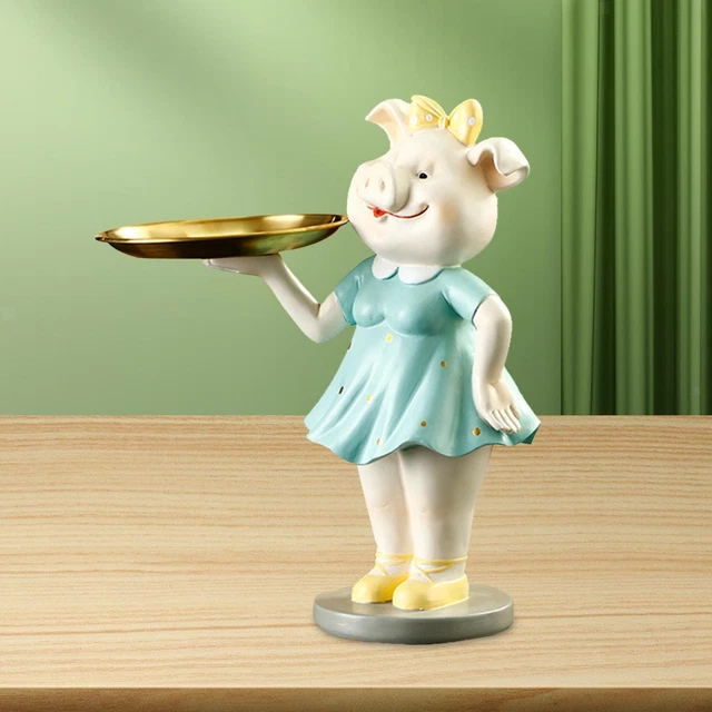 Hemousy Sculpture D'ours Avec Plateau, Décoration De Plateau D'ours - Statue De Stockage D’Animaux En Résine - Bol à Clés En Forme D'ours, Plat à