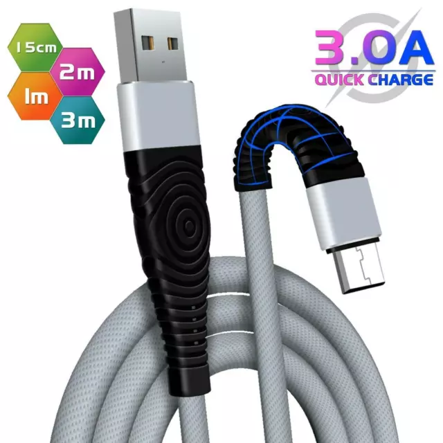 Strong Braided Micro USB Fast Charger Charging Data Cable Sync Lead For Android