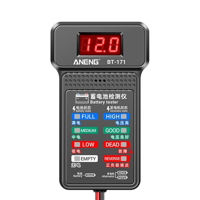 Tester Batteria Auto 12V Digitale Con 6 LED, Per Batterie Piombo-Acido E Moto, Multifunzione - 2