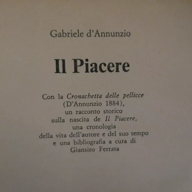 Gabriele D’Annunzio 1978 Es Piacere Nr. 4840 Mondadori Literature Italy N6578 3