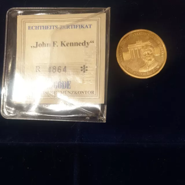 BRD 1963 Medaille John F Kennedy "Ich bin ein Berliner"vergoldet