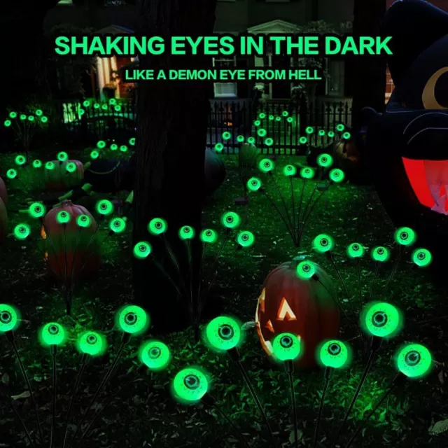 Wasserdichte 6 Eyeballs im Freien Solar Eyeball Lichter Halloween Dekoration