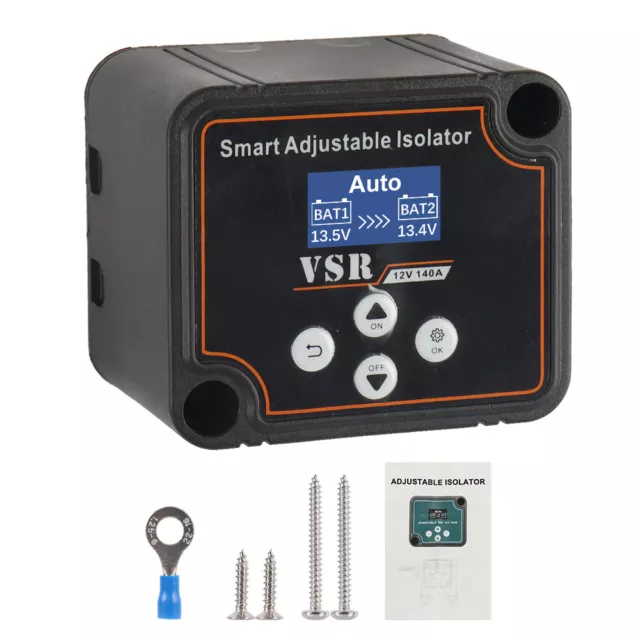 Split Charge Kit 12V Adjustable Voltage Dual Battery Isolator Vsr Sense Relay Uk 3