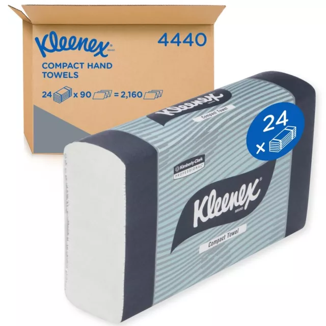 New Kleenex 4440 Compact Hand Towel Folded - White Carton (24 Pks)