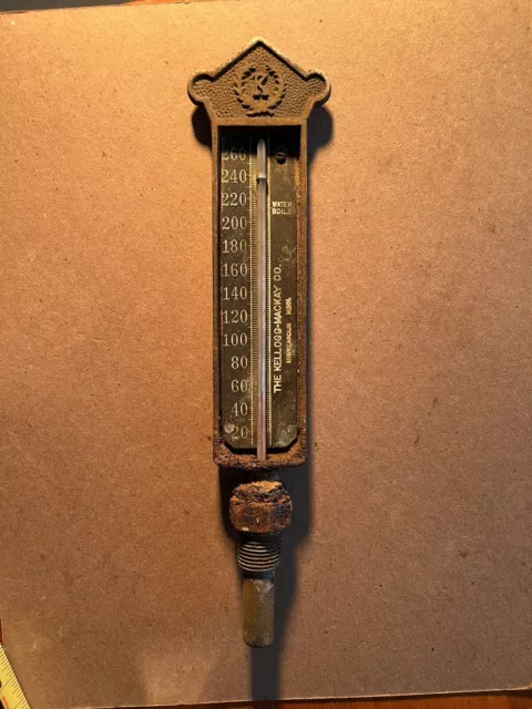 Kellogg - Mackay Minneapolis Minnesota Metal Advertising Thermometer Sign Boiler