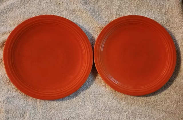 Set Of 2 Vintage Radioactive Red Fiestaware 6 Inch Bread And Butter Plates