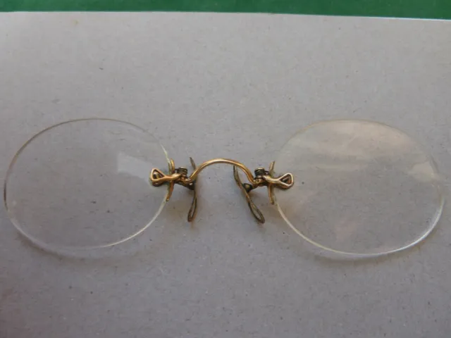 Vintage "Fits-U" Gold Plated Pince-Nez Spectacles