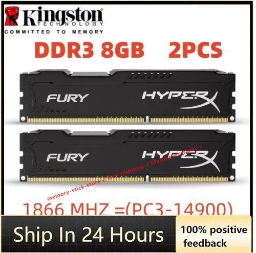 KINGSTON HyperX FURY DDR3 1866 16GB KIT 2x 8GB PC3-14900 Desktop RAM Memory DIMM