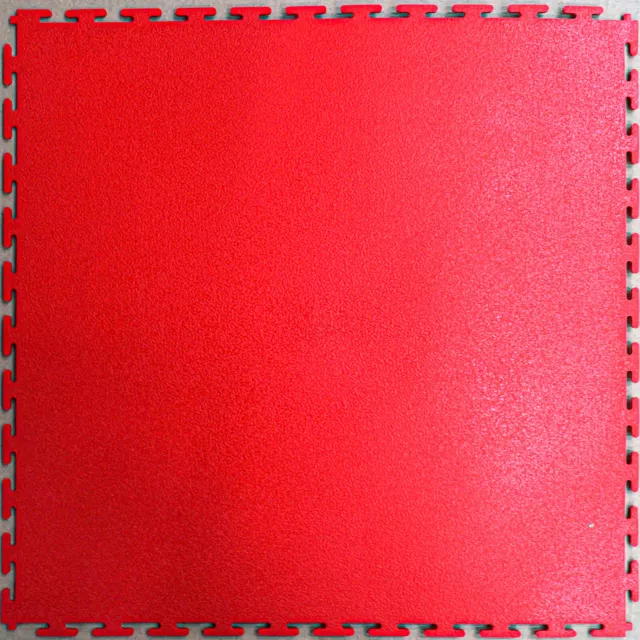 Pvc Interlocking Tiles- Leather Look- Red/ Garage Flooring /Expo/Showroom