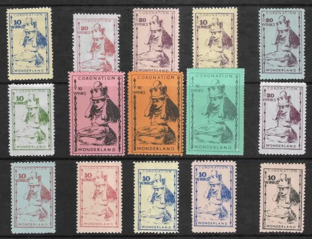 Wonderland 1871 - Alices Krönung Briefmarken, Werte, Grössen, Gerald King.
