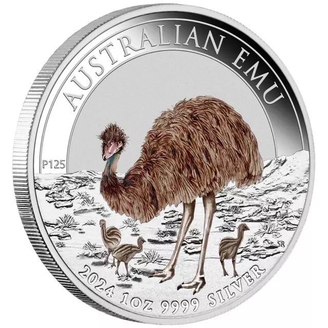 Australien EMU 2024  1 oz Silber 9999  1 Dollar Farbig  ST mit OVP