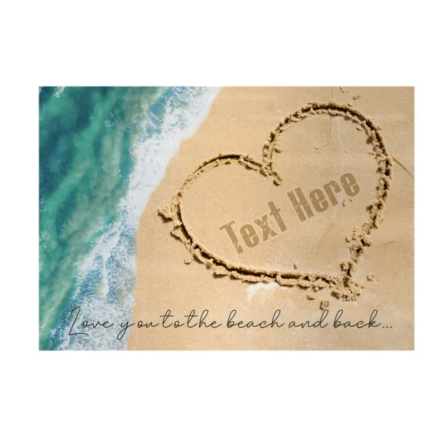 Personalised Heart In The Sand - A4 Metal Sign Print - Frame Options Available 5