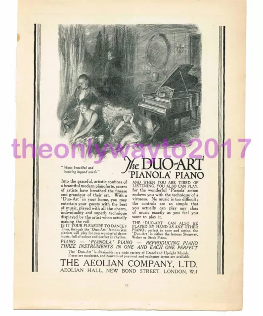 Aeolian Duo-Art Pianola Pianola Pianola Advert, Illustrazione Libro, 1926