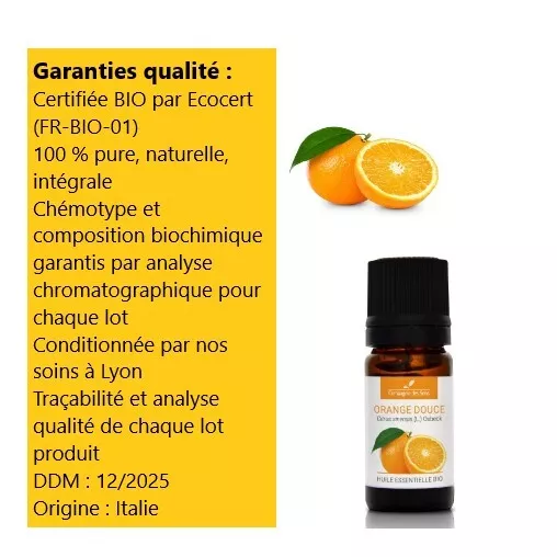 Orange Douce - Huile Essentielle Bio Bien Être Soin Aromatherapie Bienfait Santé