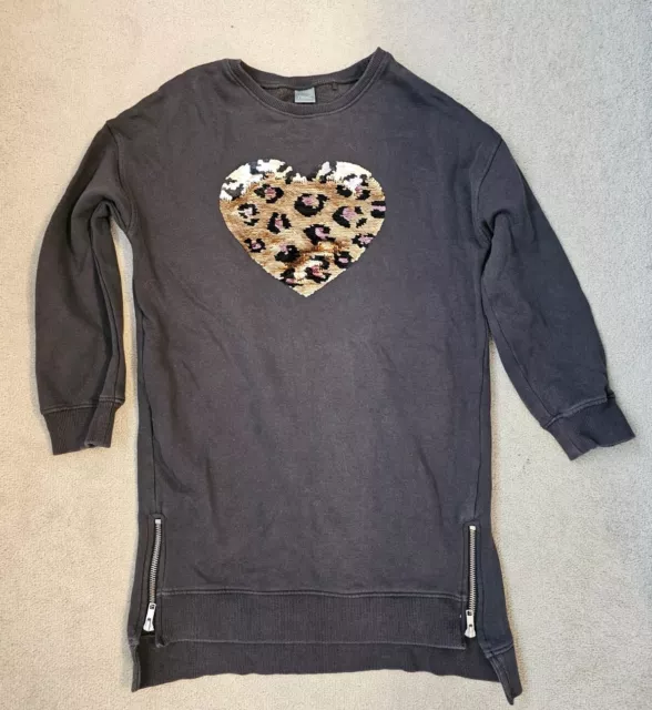 Girls Next Sequin Heart Long Sweater Top. Age 10 Years. Good Condition