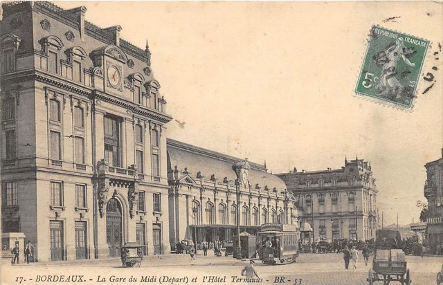 Cpa 33 Bordeaux La Gare Du Midi Et Hotel Terminus