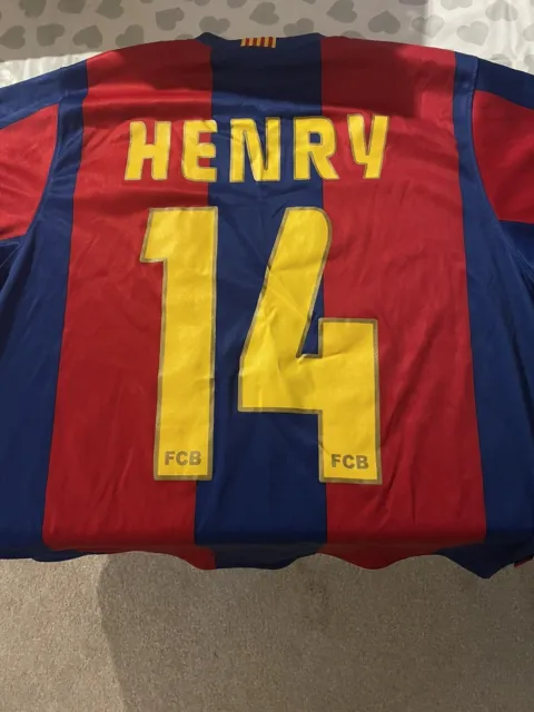 NIKE FC Barcelona 14 Thierry HENRY Season 2006/2007 Football Jersey Top Shirt S