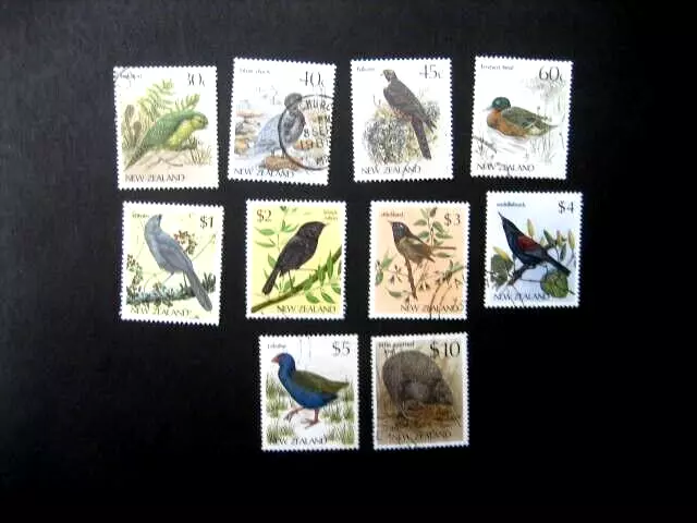 New Zealand Used Set-1985/9 Native Birds  Sg 1288/97