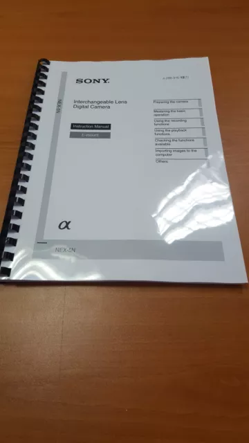 Sony Nex 5N  Digital Camera  Printed Instruction Manual User Guide 95 Pages A5