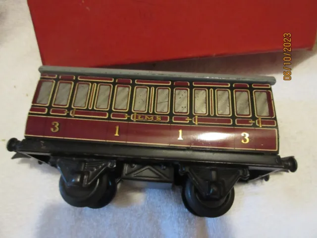 Antique Meccano Hornby O Gauge #1 PASSENGER COACH VAN Train Car w original BOX
