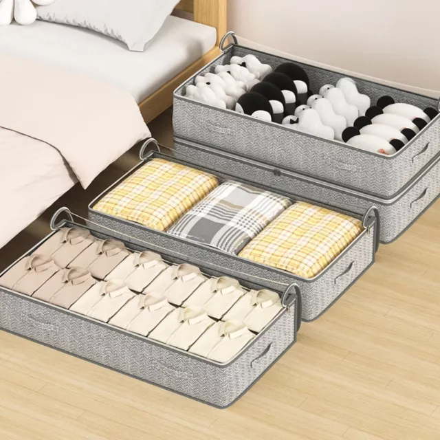 Non-Woven Bottom of Bed Clothes Storage Bins Foldable Storage Containers  Home