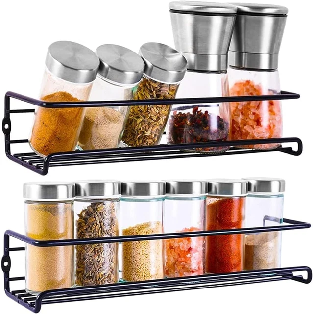 DOESS Portaspezie-Contenitori Spezie- Da Cucina-Portaspezie Da Appendere- Portasapone-Organizzatore Per Spezie (Argento, 20 CM - 3