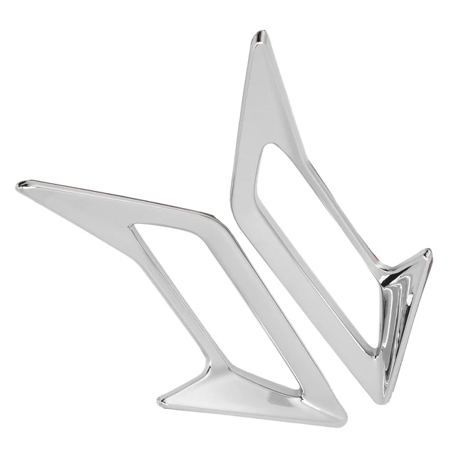 New 2pcs Motorcycle Front Air Vent Trim ABS Chrome Glossy Fit For Gold Wing GL