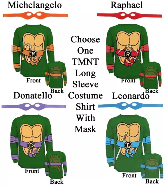 Adult TMNT Teenage Mutant Ninja Turtle Raph Leo Mike Don Costume Cosplay T-Shirt
