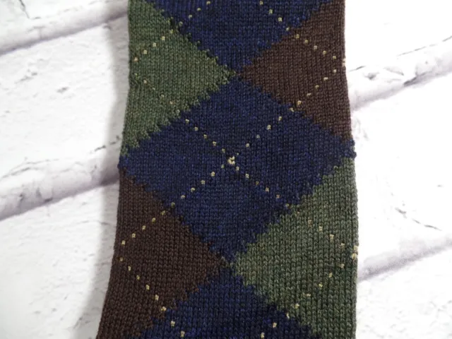 NEW Brooks Brothers Men's Wool Blue Argyle Crew Socks Italian Made Knit Green