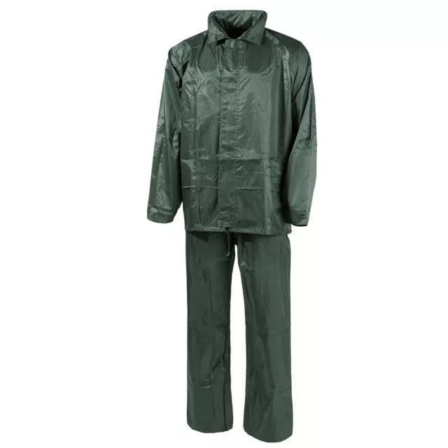 MFH 2 Piezas Impermeable Ejército Chaqueta Pantalones Cámping Caza Pesca Olive