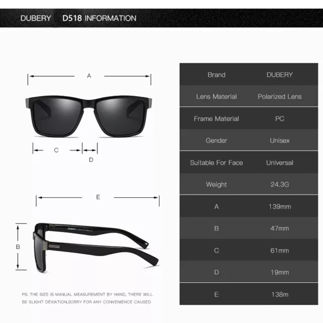 DUBERY Man Sunglasses Polarized UV400 Glasses Sport Fishing Eyewear Xmas Gift 3