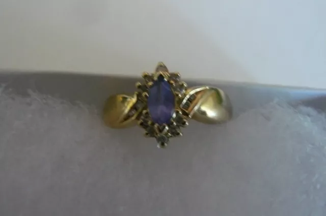 Jewelry Gold Tanzanite and Diamond Ring #213
