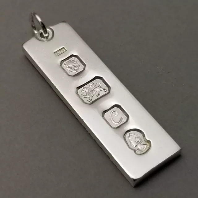 Vintage Solid Sterling Silver Ingot Pendant 14.8g Jubilee Hallmarked London 1977