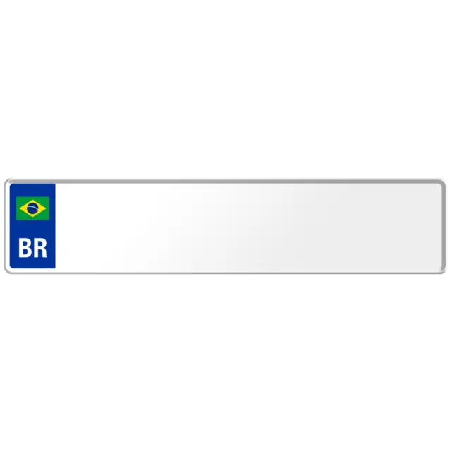 Brazil Flag Euro European License Plate Number Plate Custom Embossed Alu