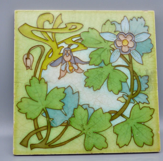 Beautiful Art Nouveau Tile Orchies tublined Jugendstil Gilardoni fliese Carreau