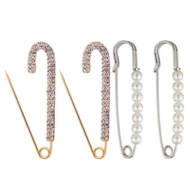 4 Stück Pullover Schal Pins Dekorative Brosche Pins Strickjacke Kragen Clips