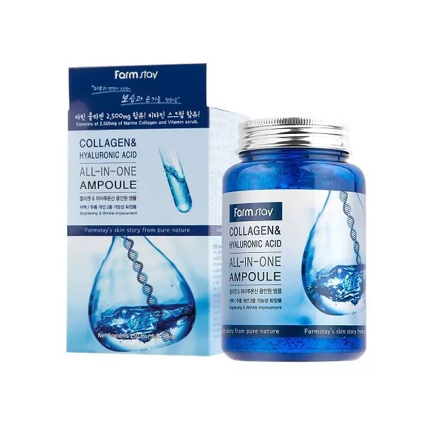 [Farmstay] Collagen & Hyaluronic Acid All-in-one Ampoule 250ml/ Korean Cosmetics