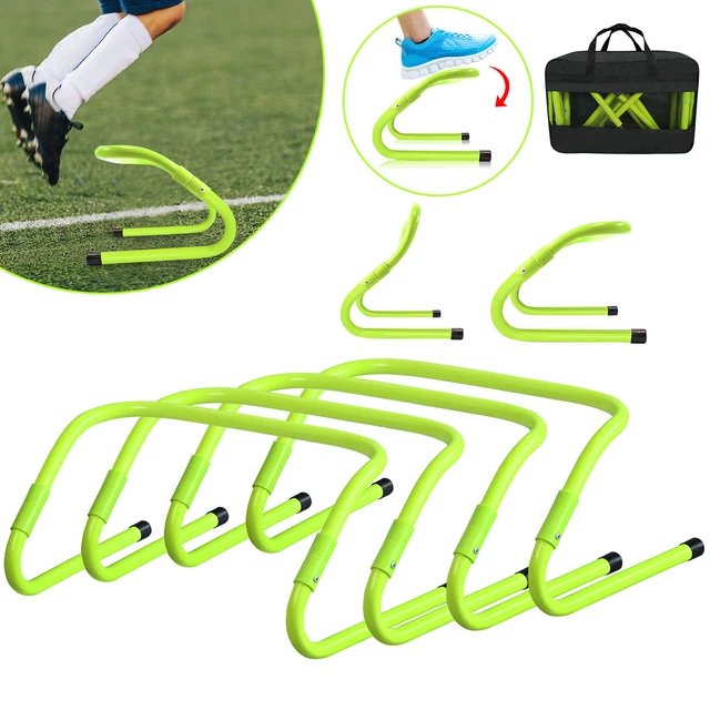 Juego de 6 obstáculos pequeños ajustables fútbol obstáculos de entrenamiento salto obstáculos niños