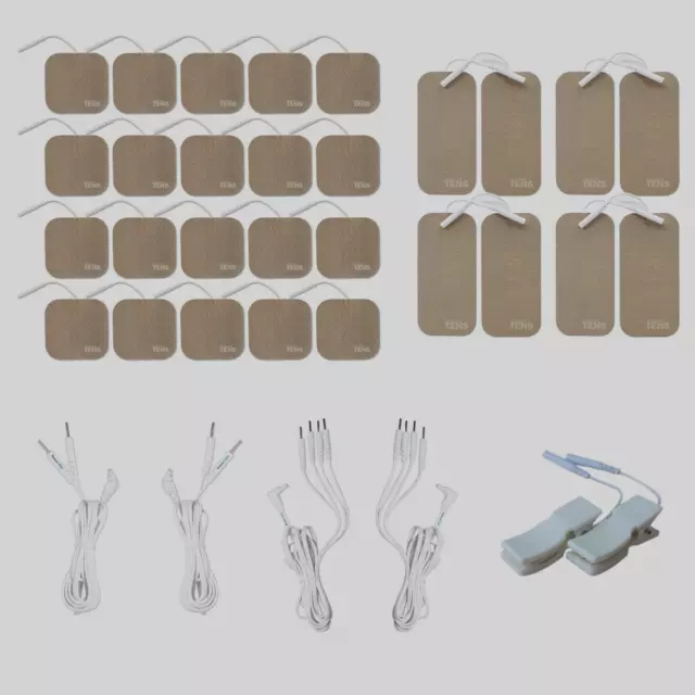 TENS 7000 Compatible Deluxe Refresh Pack with Premium Electrodes and Lead Wires