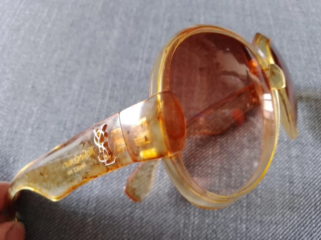Vintage 70s Yves Saint Laurent YSL 543 huge butterfly sunglasses honey gradient