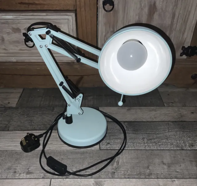 Dunelm Anglepoise Style Blue Metal Retro Table Desk Lamp in Good condition