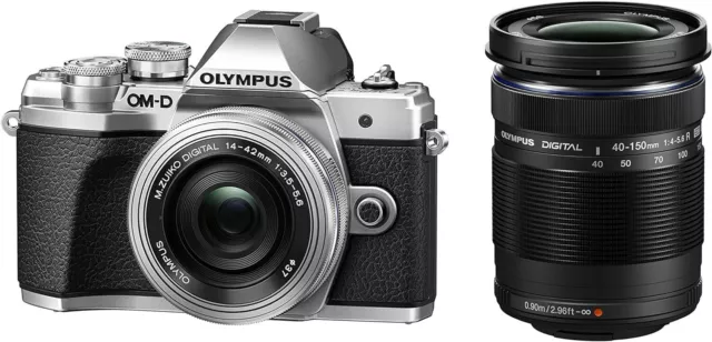 Olympus OM-D E-M10 Mark III Mirrorless Digital Camera w/14-42mmEZ & 40-150mmR