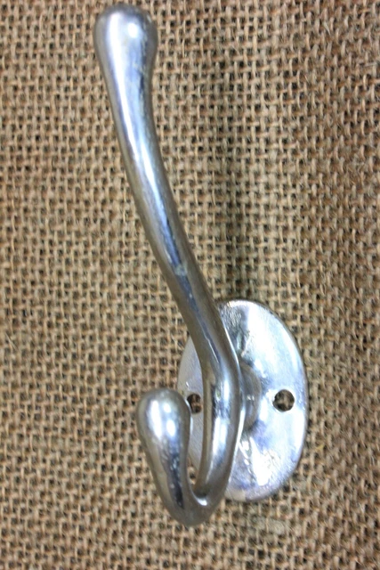Old Hook Hanger Vintage Coat Bath Room Robe Matches Razor Strop Chrome Brass 2
