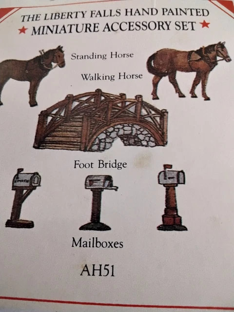 Liberty Falls Hand Painted Miniature Accessories of pewter, AH51, 6 pieces