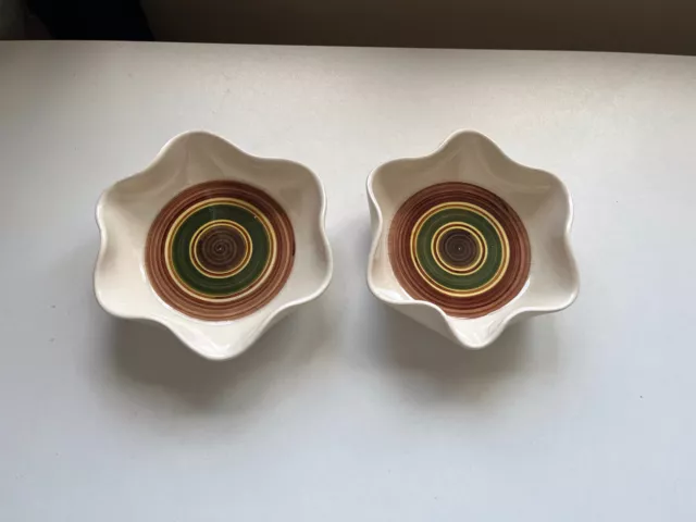 Collectible Dragon Studio Pottery Rhayader Welsh  Pottery Trinket Dish/Bowls X 2